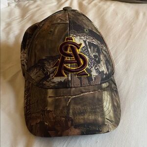 Arizona State Sun Devils Hat Green Mossy Oak Camo Embroidered Ball Cap